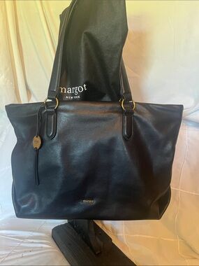 Margot Black Leather Tote
